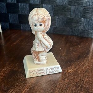 VINTAGE 1975 R&W Sometimes I hate you but always I love you statue